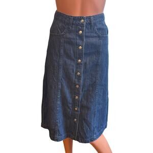 Juicy Couture Vintage Y2K Button Down A-Line Denim Skirt Size 24